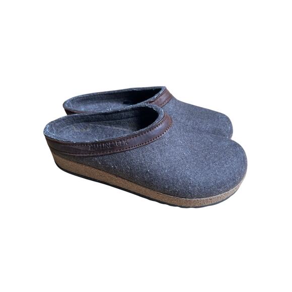 Haflinger Unisex Gray Grizzly Closed Heel Style Wool Clogs Size 38 - Picture 3 of 9